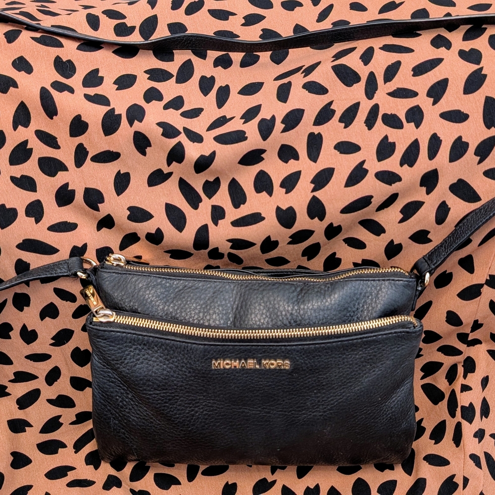 Michael Kors Black Leather Crossbody Bag